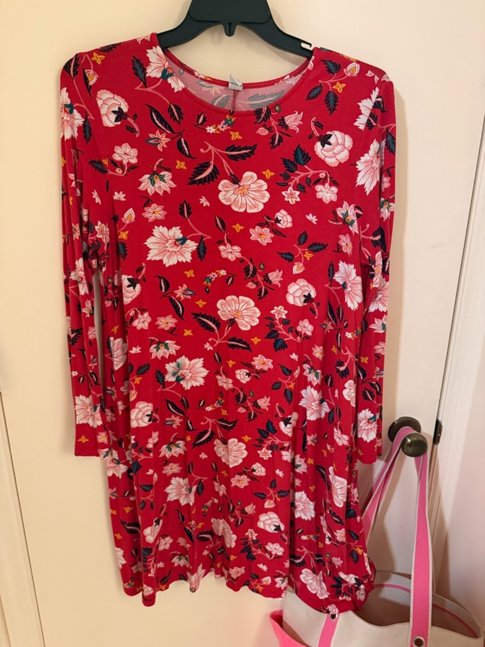 Old Navy Red Floral A-Line Dress